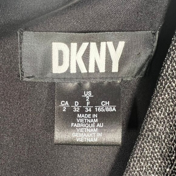NWT DKNY Metallic-Knit Surplice Ruched Skirt Faux Wrap Mini Silhouette Dress Sz2 - Picture 8 of 16